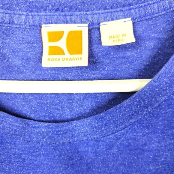 Boss Orange Mens Short Sleeve Slub Knit Paisley Pattern Tee Medium - Picture 4 of 7